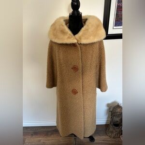 Vintage Swing Coat with Mink Collar